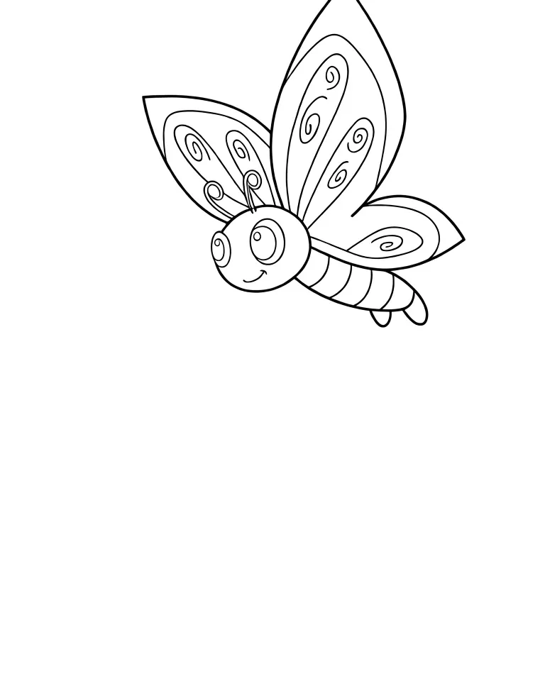 Раскраска – Удивительная бабочка