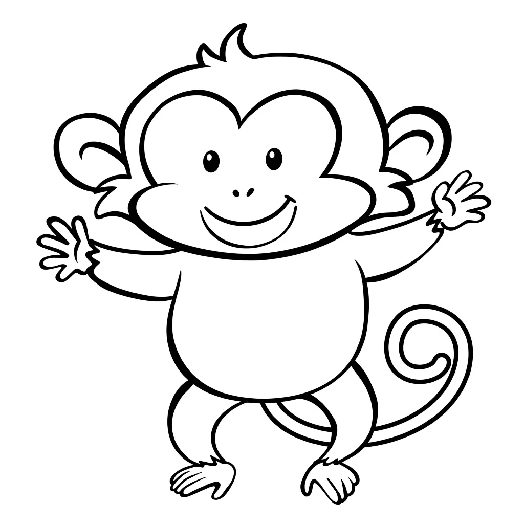 Раскраска – Улыбчивая обезьянка