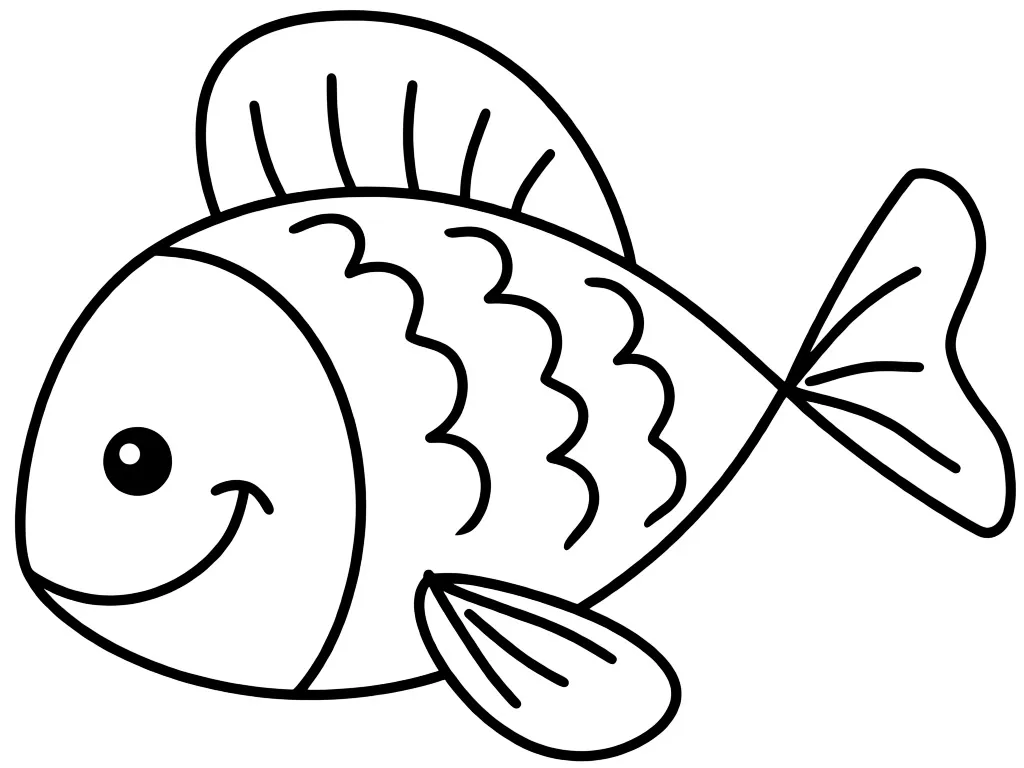 Раскраска – Улыбчивая рыбка