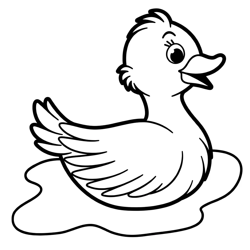 Раскраска – Уточка плавает