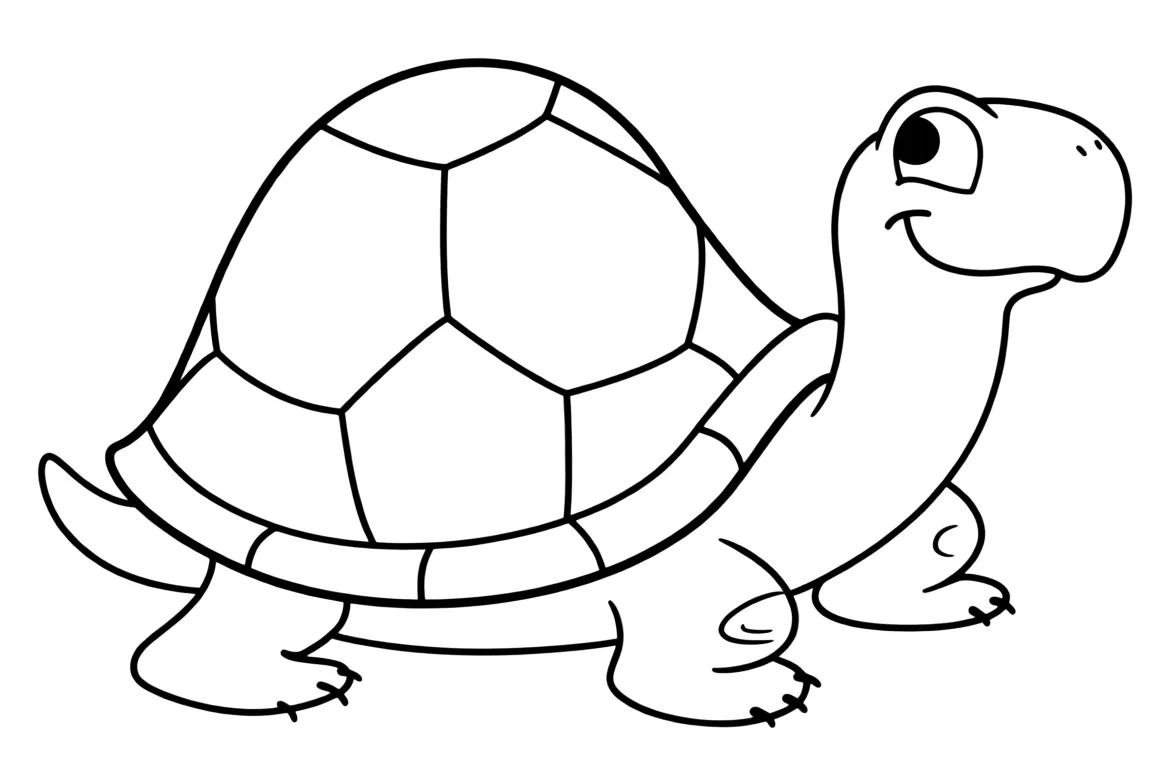 Раскраска – Веселая черепашка