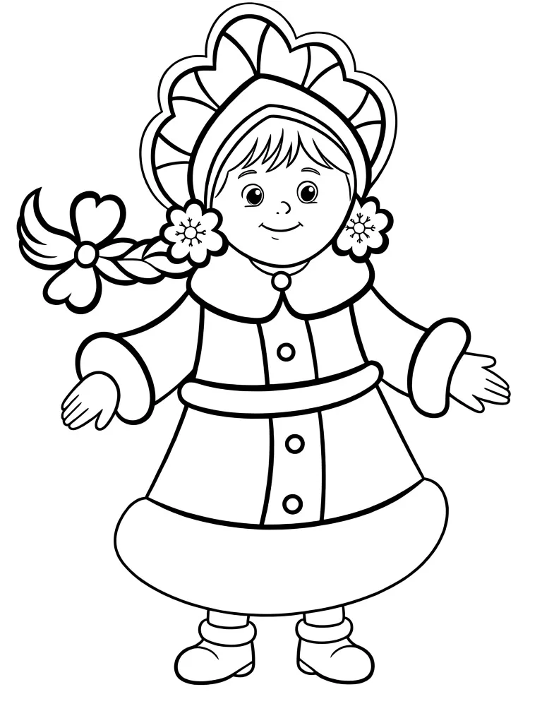 Раскраска – Веселая Снегурочка