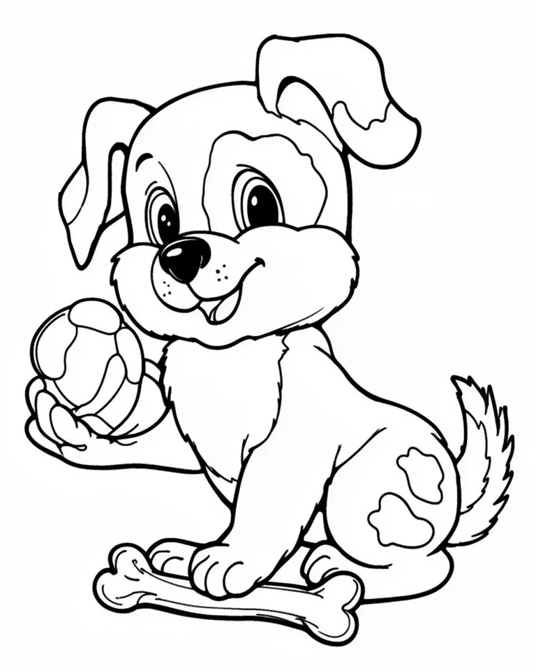 Раскраска – Веселая собачка