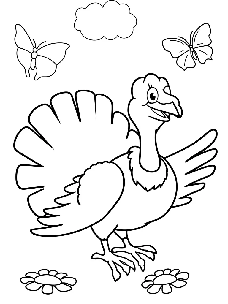 Раскраска – Веселый индюк