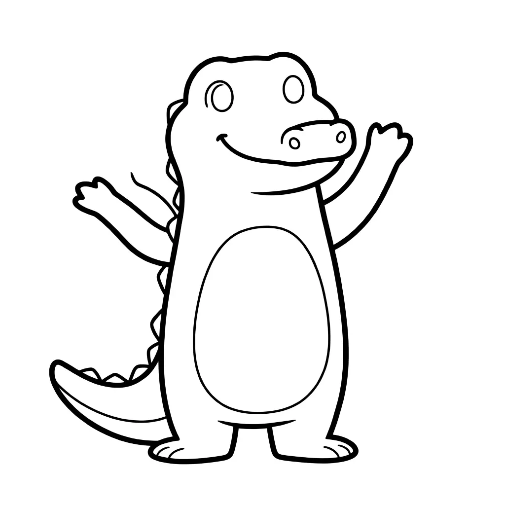 Раскраска – Веселый крокодил