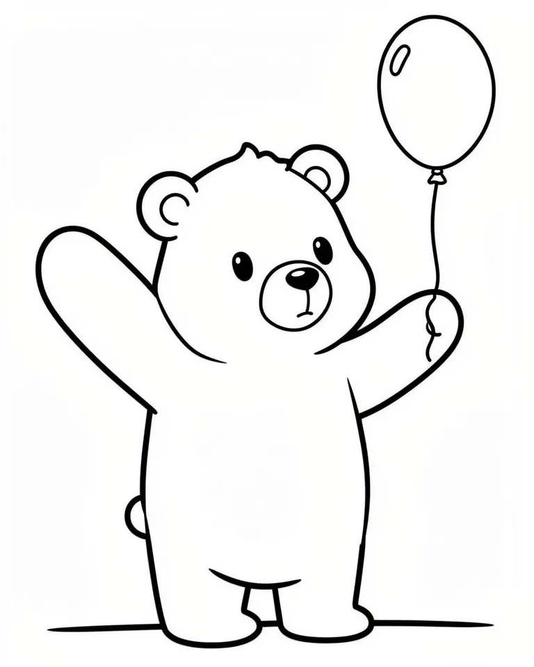 Раскраска – Веселый медвежонок