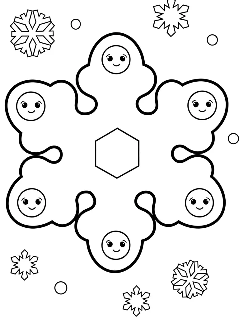 Раскраска – Волшебная снежинка