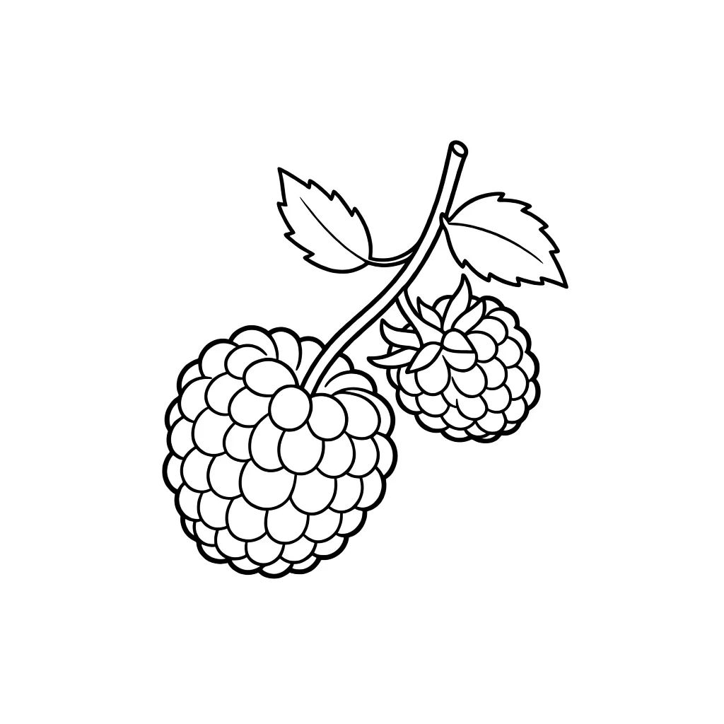 Раскраска – Ягода малины