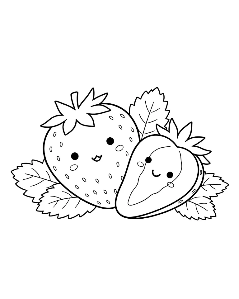 Раскраска – Ягодка клубники