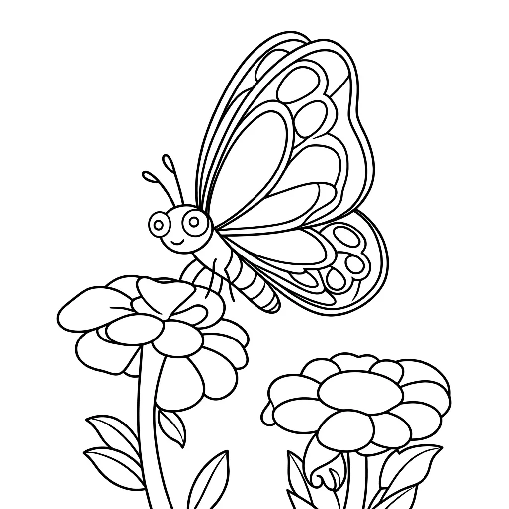Раскраска – Яркая бабочка