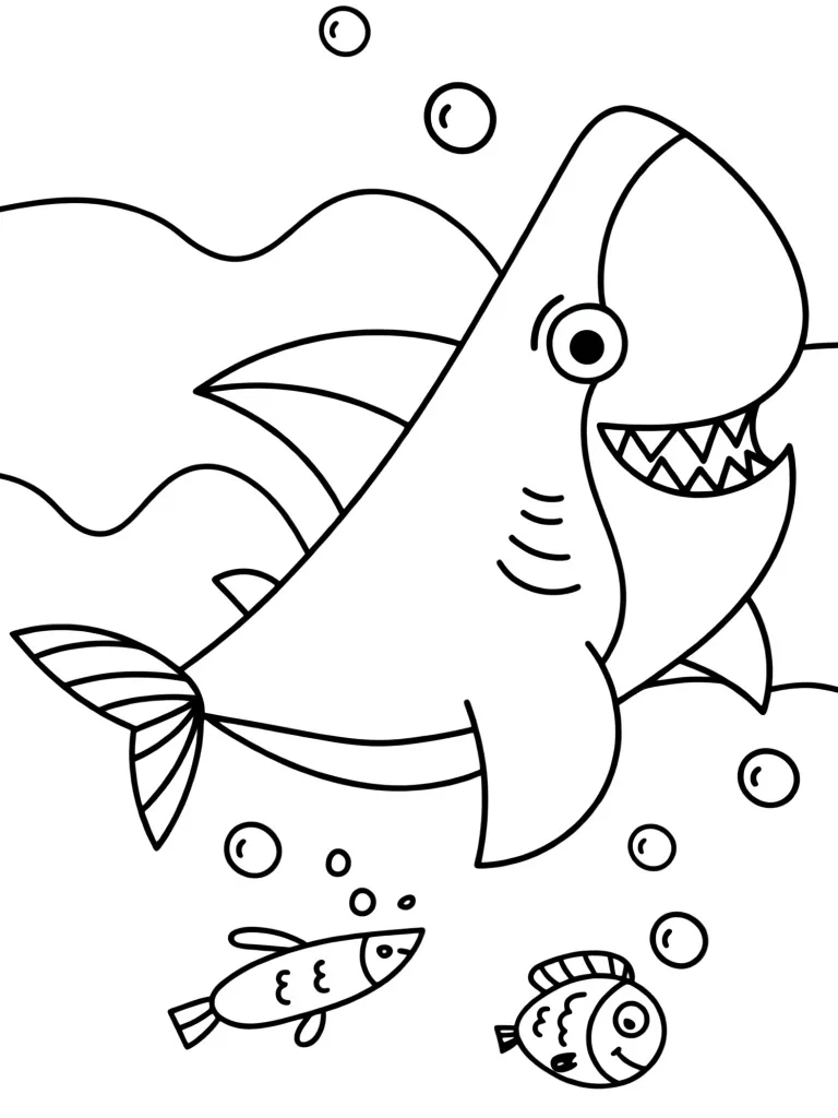 Раскраска – Забавная акула