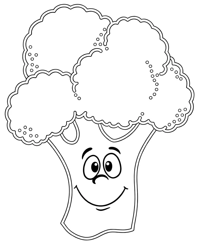 Раскраска – Зеленые брокколи