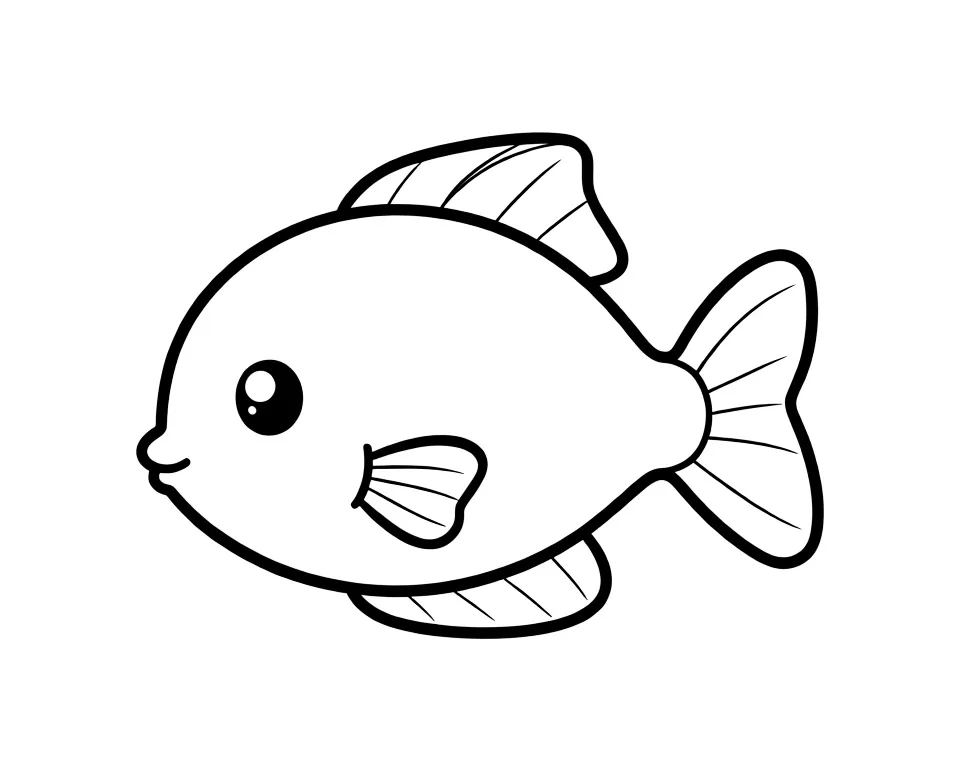 Раскраска – Желтенькая рыбка