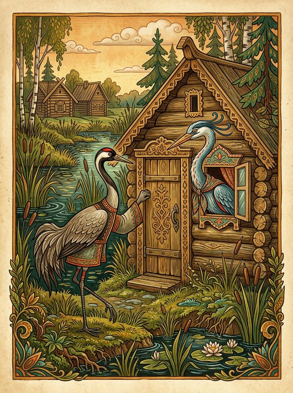 Журавль и цапля