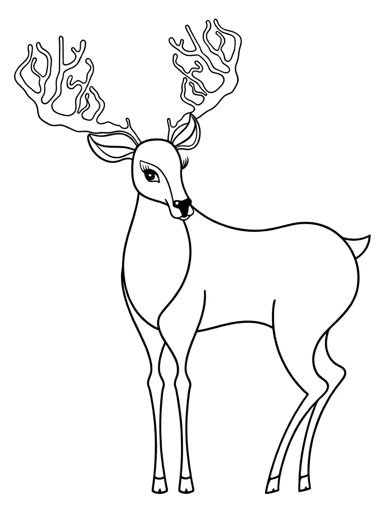 Раскраска – Зимний олень