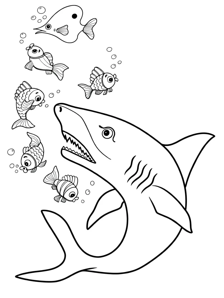 Раскраска – Злая акула
