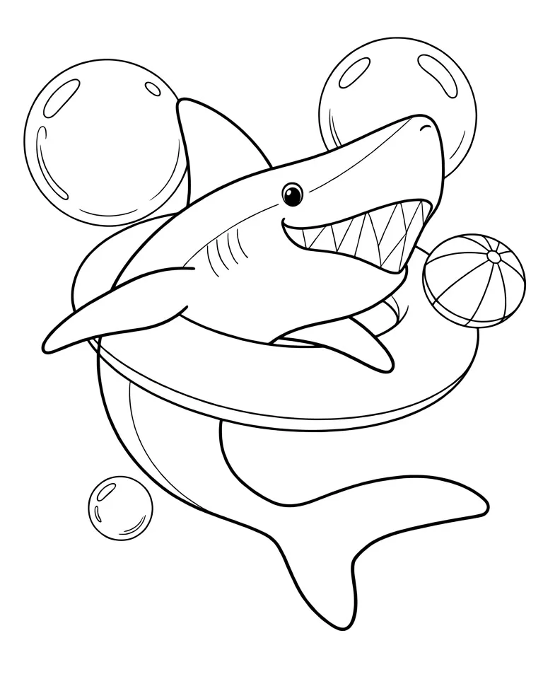 Раскраска – Зубастая акула